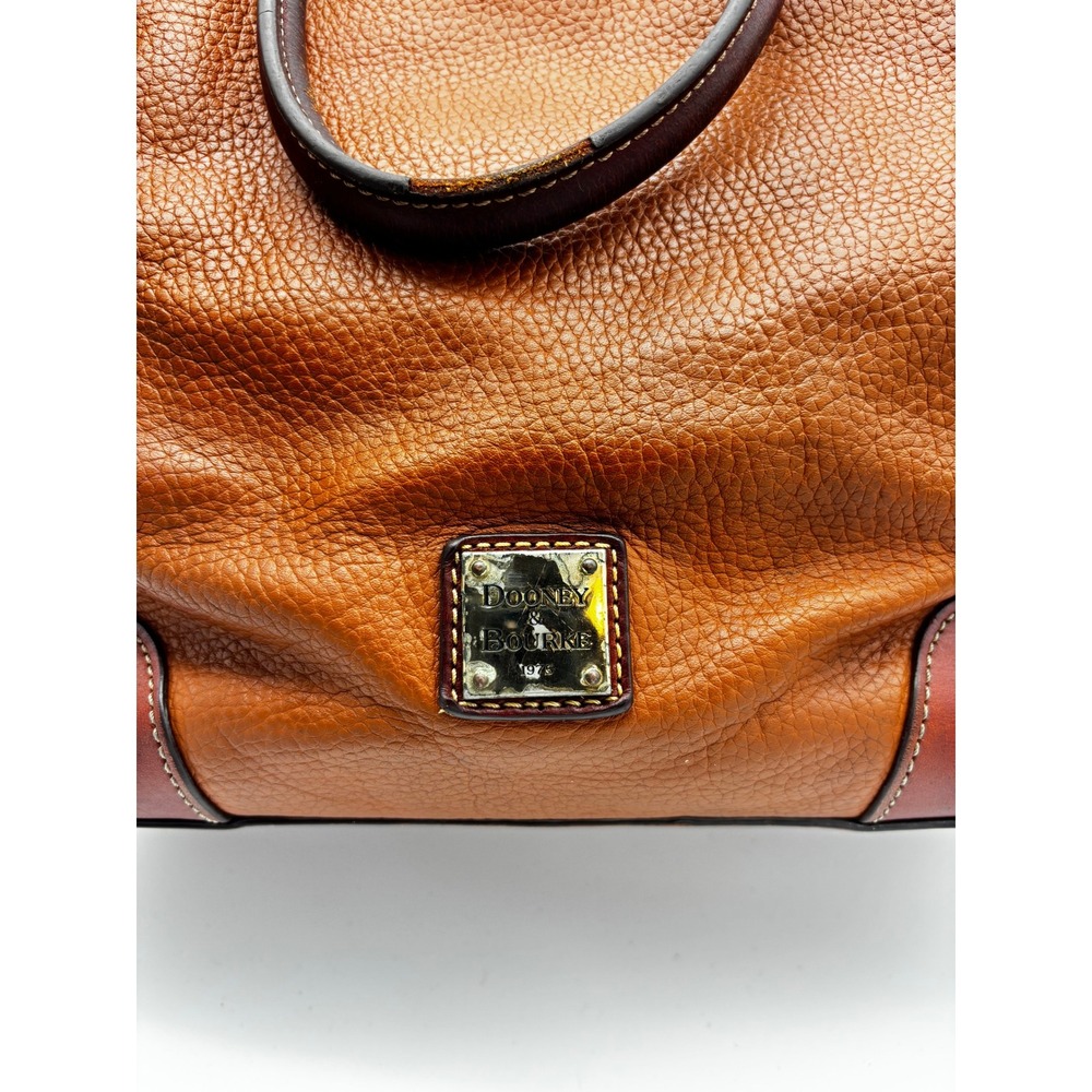 Dooney & Bourke Pebbled Leather Satchel Bag Ginger Brown Handbag - Picture 3 of 7